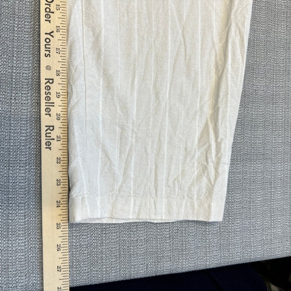 Linen‎ Blend Button Front Wide Leg Jumpsuit Small Smocked Back Strappy Cream - Picture 9 of 10